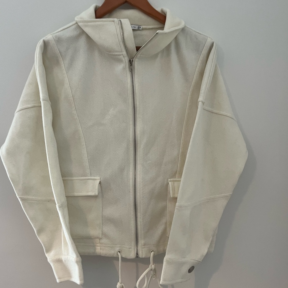 Cream Zip-Up Jacket - Picture 2 of 6